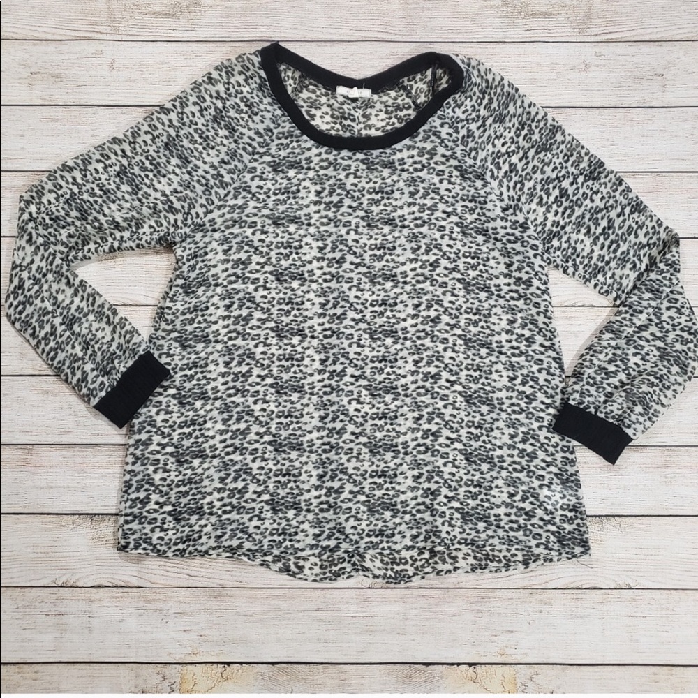 Pleione Sheer Leopard Blouse